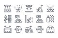 Smart farm related line icon set.